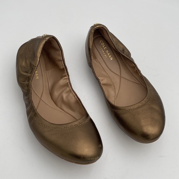 Cole haan Elegant Brown Ballet Flats women 7B slip on office casual vacation Y2K - Picture 11 of 11